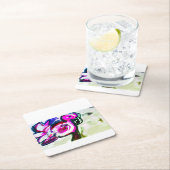 フラミンゴ花の喜び スクエアペーパーコースター (インサイチュ)