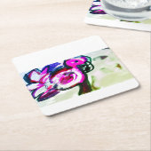 フラミンゴ花の喜び スクエアペーパーコースター (アングル)