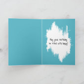 フラミンゴ誕生日で浮いているゴールデンレトリバー カード (内部)