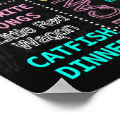 フラミンゴ誕生日シャルボード標識マイルストーン ポスター (角)