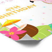 フラミンゴ誕生日パーティーウェルカムサイントロピカル ポスター (角)