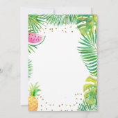 フラミンゴ誕生日パーティー熱帯少女プールパーティー 招待状 (裏面)