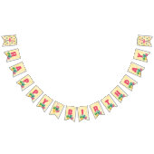 フラミンゴ誕生日パーティー-文章旗印バナー バンティングフラッグ (全)