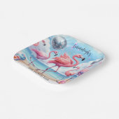 フラミンゴ誕生日ビーチパーティー ペーパープレート (傾斜あり)