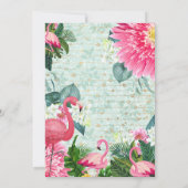 フラミンゴ誕生日招待状カード (裏面)