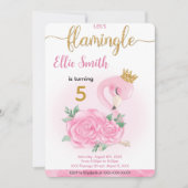 フラミンゴ誕生日招待状 招待状 (正面)