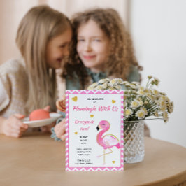 フラミンゴ誕生日招待状 招待状