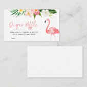 フラミンゴ赤ちゃんシャワーおむつラッフル 名刺 (正面/裏面)