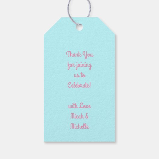 フラミンゴ赤ちゃんシャワーかわいいトロピカル ギフトタグ (裏面)