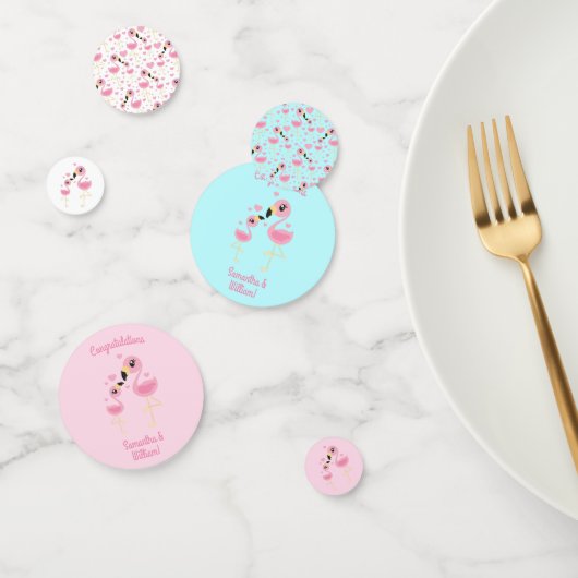 フラミンゴ赤ちゃんシャワーかわいいトロピカル コンフェッティ (グループ)
