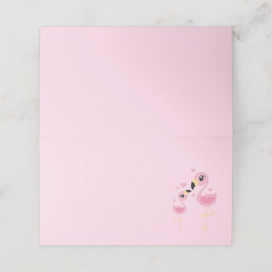 フラミンゴ赤ちゃんシャワーかわいいトロピカル プレイスカード (外部開封)