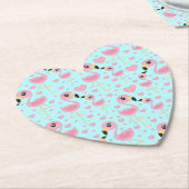 フラミンゴ赤ちゃんシャワーかわいいトロピカル ペーパーコースター (アングル)