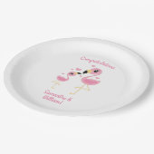 フラミンゴ赤ちゃんシャワーかわいいトロピカル ペーパープレート (アングル)