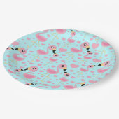 フラミンゴ赤ちゃんシャワーかわいいトロピカル ペーパープレート (アングル)