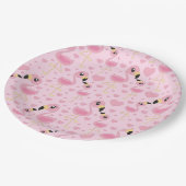 フラミンゴ赤ちゃんシャワーかわいいトロピカル ペーパープレート (アングル)