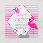 フラミンゴ赤ちゃんシャワーブックギフトのリクエストカード スクエア名刺 (裏面)