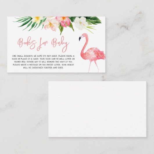 フラミンゴ赤ちゃんシャワーベビー 名刺 (正面/裏面)