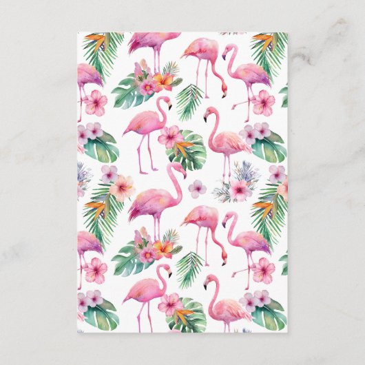 フラミンゴ赤ちゃんシャワーワードスクランブルゲーム エンクロージャーカード (裏面)