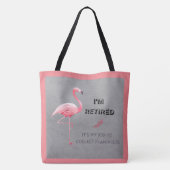 フラミンゴ退職したスを集めるのは私の仕事だおもしろい トートバッグ (裏面)