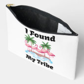 フラミンゴ部族トロピカルブライズメイドギフト アクセサリーポーチ (見開き)