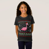 フラミンゴ醜いクリスマスパジャマかわいい鳥の動物X- Tシャツ (正面フル)