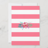 フラミンゴ金ゴールドグリッター及びピンク誕生日招待状 招待状 (裏面)