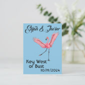 フラミンゴ鍵ウェストまたはバストゲイ目的地の結婚式 ポストカード (スタンド正面)