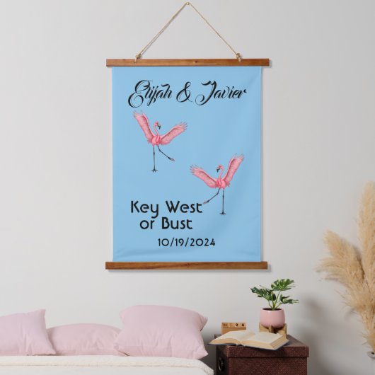 フラミンゴ鍵ウェストまたはバストゲイ目的地の結婚式 吊り下げ型タペストリー (寝室)