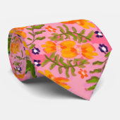 フラミンゴ開花メンズタイ ネクタイ (ロール)