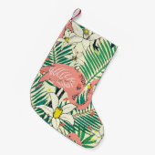 フラミンゴ離れパームヴィンテージ：熱帯 スモールクリスマスストッキング (正面 (吊り時))