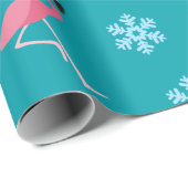 フラミンゴ雪メリークリスマスno 7 ラッピングペーパー (ロールコーナー)