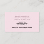 フラミンゴ顔閉じた目赤ちゃん動物ピンクかわいい 名刺 (裏面)