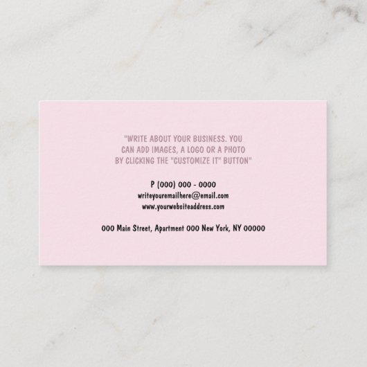 フラミンゴ顔閉じた目赤ちゃん動物ピンクかわいい 名刺 (裏面)