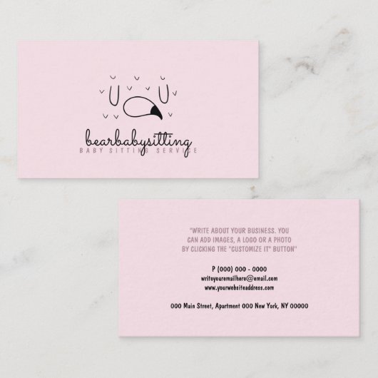 フラミンゴ顔閉じた目赤ちゃん動物ピンクかわいい 名刺 (正面/裏面)