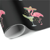 フラミンゴ飲むマルガリータおもしろいメキシカンポンチョ ラッピングペーパー (ロールコーナー)