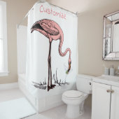 フラミンゴ飲むMartini Thunder_Cove シャワーカーテン (インサイチュ)