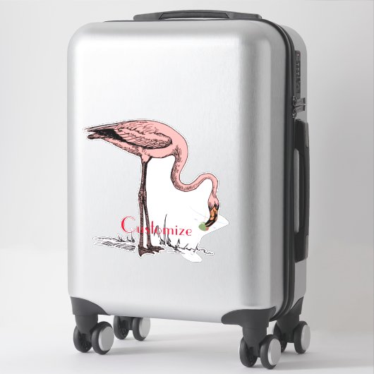 フラミンゴ飲むMartini Thunder_Cove シール (スーツケース)