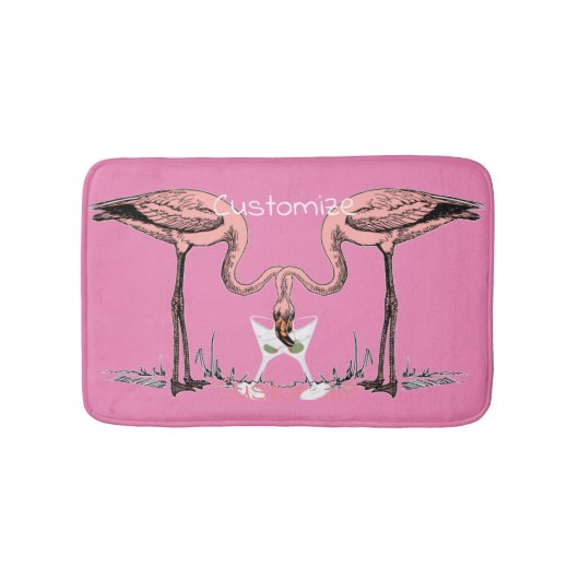 フラミンゴ飲むMartini Thunder_Cove バスマット (正面)