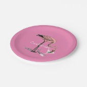 フラミンゴ飲むMartini Thunder_Cove ペーパープレート (アングル)