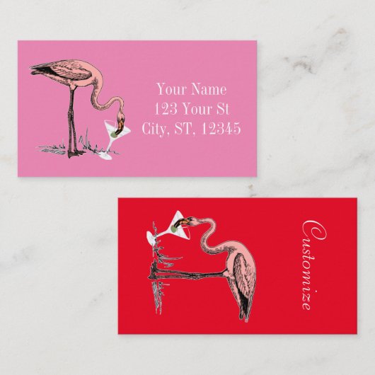 フラミンゴ飲むMartini Thunder_Cove 名刺 (正面/裏面)