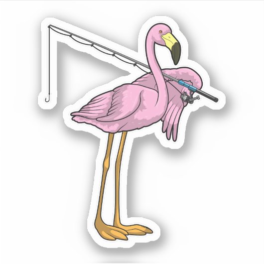 フラミンゴ魚釣りフィッシャー魚釣り棒 シール (正面)