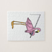 フラミンゴ魚釣りフィッシャー魚釣り棒 ジグソーパズル (横)