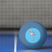 フラミンゴ鳥の漫画イラストレーション 卓球ボール (ネット)