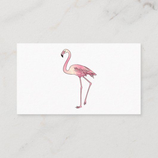 フラミンゴ鳥の漫画イラストレーション 名刺 (裏面)