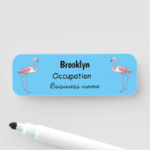 フラミンゴ鳥の漫画イラストレーション 名札 (インサイチュ)