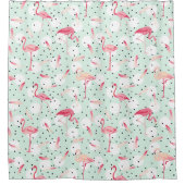 フラミンゴ鳥の羽 シャワーカーテン (正面)