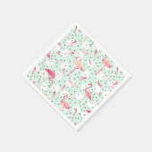 フラミンゴ鳥の羽 スタンダードカクテルナプキン (角)