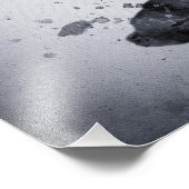 フラミンゴ黒と白の水色02 フォトプリント            (角)