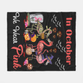 フラミンゴ10月We衣服ピンク乳癌Hal フリースブランケット (正面(横))