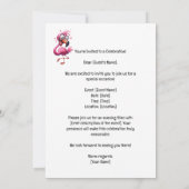 フラミンゴ40歳の誕生日おもしろいことわざパーティー 招待状 (裏面)